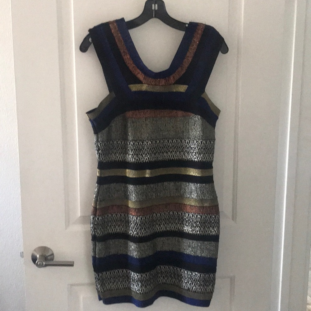 Multicolored Stripe Bandage Mini Dress